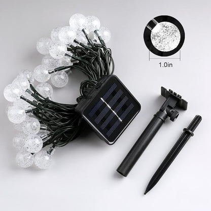 Toodour Solar String Lights Outdoor, 36ft 60 LED Globe String Light with 8 Mode, Waterproof Crystall Ball Lights Solar Patio Lights for Garden, Lawn, Patio, Gazebo, Yard, Outdoor Decor - Multicolor