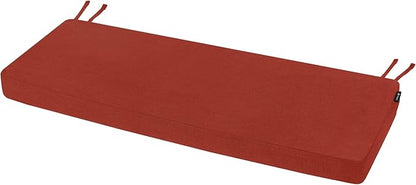 Favoyard Outdoor Bench Cushion 48 x 16 Inch Rainproof Patio Furniture Cushions 3-Year Color Fastness Garden Settee Porch Pads with Ties, Red