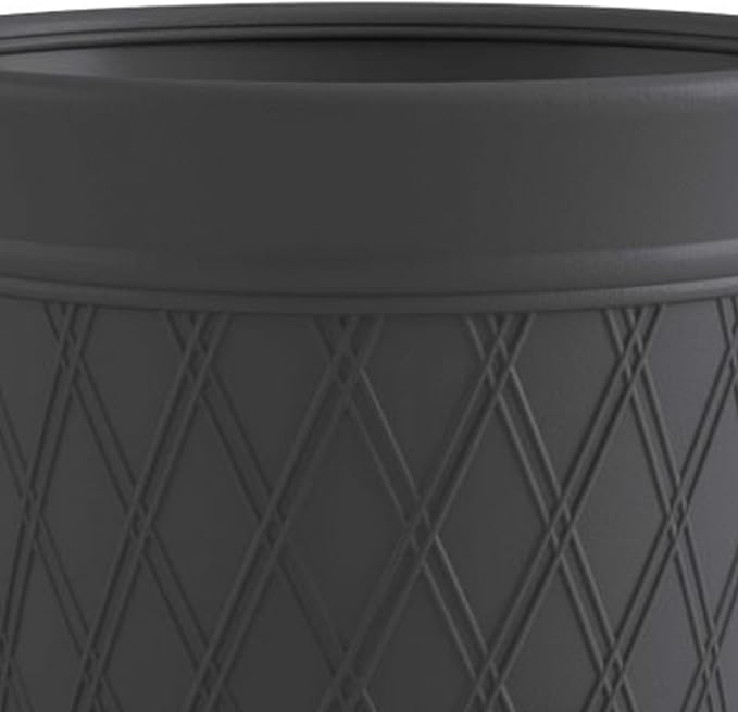 Suncast 12 Pack 14" x 12" Round Resin Decorative Weatherproof Outdoor Hideaway Standard Garden Hose Storage Pot with Drainage Holes, Gray
