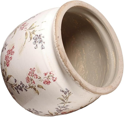 Flower Pots, Vintage Planters for Indoor Plants, 6.29'' Plant Pots with Drainage, Ceramic Pots for Plants, Vase & Planters, Indoor Planter for Home, Christmas Decorations, Purple Red