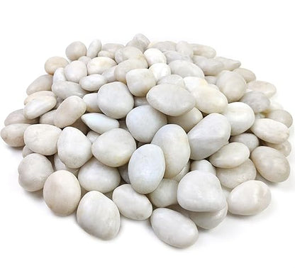 FANTIAN 20 lbs White River Rocks for Landscaping, 2-3 inch Large Pebbles for Plants, Decorative Stones for Planters Vase Aquarium and Outdoor Garden Rocks