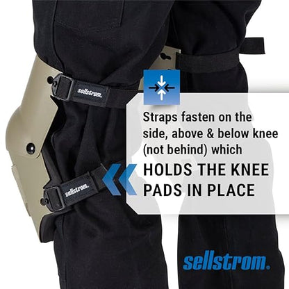 Sellstrom Ultra Flex KneePro Professional Knee Pads for Men & Women with Thick Foam Cushioning & Heavy Duty Hard Outer Shell - Adjustable Straps with Speed-Clips & Ergonomic Metal Hinges - for Construction Work, Gardening, Roofing, Flooring