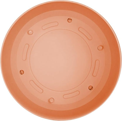 Bloem Mathers 6" Muted Terra Cotta Round Modern Resin Garden Planter Pot with Drainage Holes and Removable Saucer Tray Included