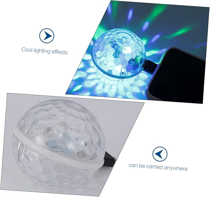 1pc Led Crystal Light Lamp Disco Decorations Globe Light USB Charging Voice Control Stage for Party