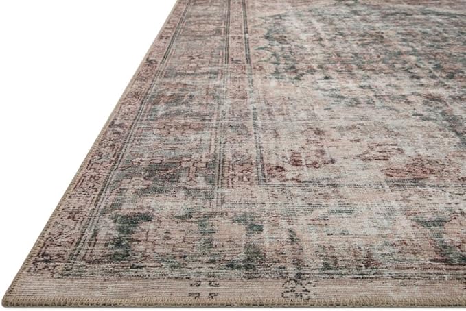 Loloi Amber Lewis Georgie Collection GER-08 Lagoon/Beige 3'-9" x 5'-6", .19" Pile Height, Accent Rug