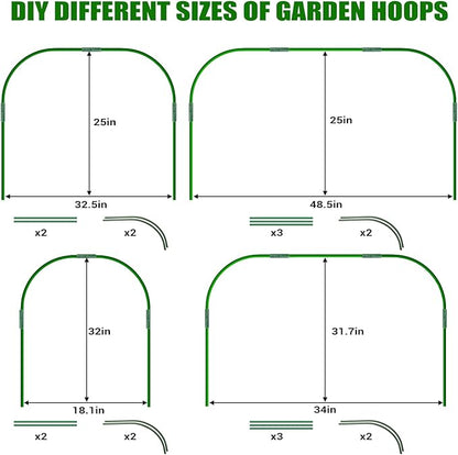 Garden Mesh Netting Kit, 10x30FT Green Ultra Fine Netting with 6 Sets Wide Garden Hoops & 18 Clips, Raised Garden Bed Netting with Frame, Row Cover, Plant Barrier for Vegetables Fruits