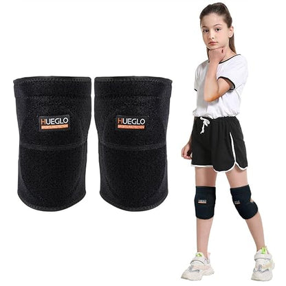 HUEGLO Dance Knee Pads For Kids,Soft Breathable Youth Knees Protective,Knee Support For For Girls,Dancing,Volleyball,Running Hiking 1Pair,Small