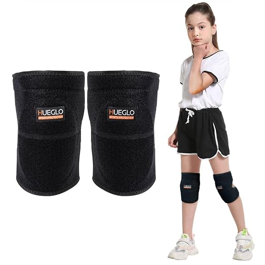 HUEGLO Dance Knee Pads For Kids,Soft Breathable Youth Knees Protective,Knee Support For For Girls,Dancing,Volleyball,Running Hiking 1Pair,Small