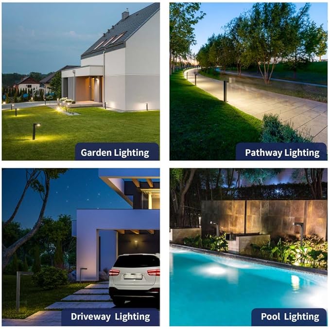 Gardenreet Brass Low Voltage Landscape Path Lights(6 Pack) Kit 12V LED with Low Voltage Transformer 150W and Mechanical Timer and 100 Feet Wire and 30Pack Connectors for Outdoor Yard Driveway