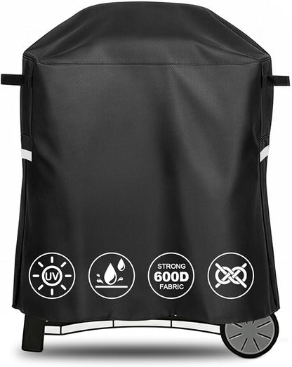 QuliMetal 7113 Grill Cover for Weber Q100 Q120 Q1000 Q1200 Q200 Q220 Q2000 Q2200 Q2400 Q2800N+ Series Gas Grills, Heavy Duty BBQ Gas Grill Cover, 600D