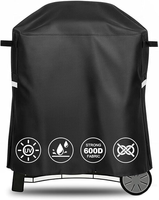 QuliMetal 7113 Grill Cover for Weber Q100 Q120 Q1000 Q1200 Q200 Q220 Q2000 Q2200 Q2400 Q2800N+ Series Gas Grills, Heavy Duty BBQ Gas Grill Cover, 600D