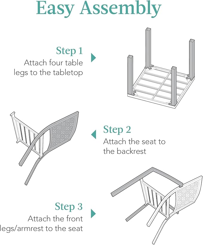 Best Choice Products 3-Piece Outdoor Bistro Set, Stackable Modern Steel Furniture for Porch, Garden w/ 2 Chairs, Table, Geometric Decor - Sky Blue