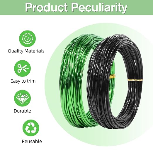 Bonsai Wire Kit, 160 Feet Total 3 Sizes Aluminum Plant Wire for Bonsai Training, Essential Bonsai Tools