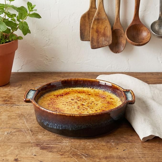 Ceramic Casserole Baking Dish - 1.7 Quarts Baking Dish for Oven, Lasagna Pans, Oven Safe Durable Bakeware for Kitchen Home Decor, Banquet and Dinner, Round 1 pieces 10 x10 Inch