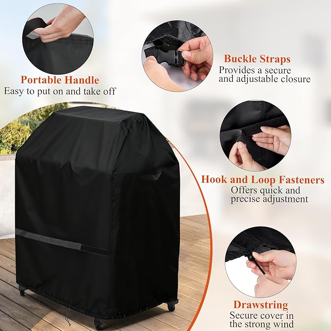 Outdoor Pizza Oven Table Cover for Ooni Oven and Large Table, Outdoor Bar Table Cover Waterproof Heavy Duty for Patio Grill Table - 36''L x 28''W x 52''H