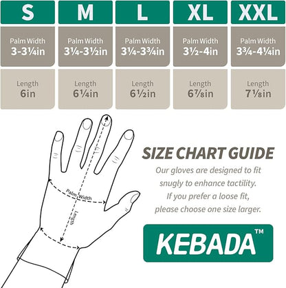 Kebada W2 Safety Work Gloves, Micro-Foam Nitrile Coated Gloves, Touchscreen,Ideal for Package Handling, Gardening, Construction, 1 Pair X-Large
