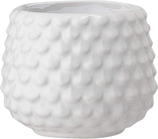 Bloomingville Stoneware Flower Pot Pinecone, Planter, 3,75'', White