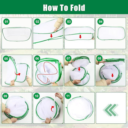 2PCS Garden Netting Covers for Raised Beds, 3.9 X 2FT Garden Raised Bed Cover with 10 Stakes, Plant Netting for Garden Protection, Insect Bird Pest Barrier for Vegetables Fruits Flowers Crops