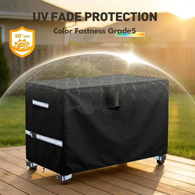 Outdoor Table Cover 55 Inch, Heavy Duty Waterproof Fabric BBQ Cart Cover Compatible with 52-inch Keter Unity XL Portable Outdoor Table, Grill Cart Serving Bar Table Patio Cabinet Cover,55" x 24" x 32"