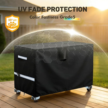Outdoor Table Cover 55 Inch, Heavy Duty Waterproof Fabric BBQ Cart Cover Compatible with 52-inch Keter Unity XL Portable Outdoor Table, Grill Cart Serving Bar Table Patio Cabinet Cover,55" x 24" x 32"