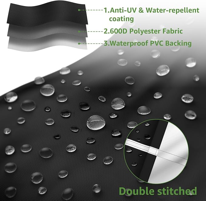 BOLUO Large 60 inch Grill Cover for Outdoor Grill Heavy Duty Waterproof, 600D BBQ Grill Cover Outside, Barbecue Grill Cover UV & Fade Resistant, Gas Grill Covers for Weber, Nexgrill