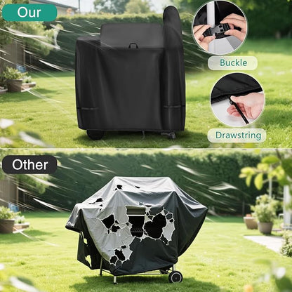 Grill Cover for Pit Boss 820 Deluxe and Pro 850, 56inch Outdoor Smoker Cover Waterproof for Z Grill 700 Pellet Smoker Grills-56 L x 30" W x 48" H