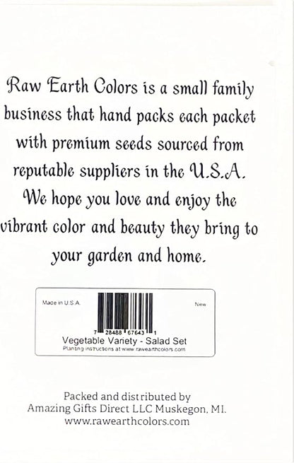 Vegetable Seeds for Planting Vegetables - Variety Salad Pack - Romaine Lettuce - Cherry Tomato - Cucumber - Bell Pepper!