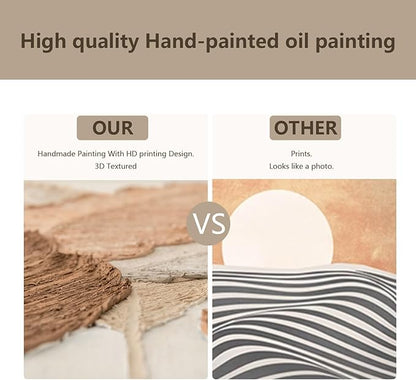 Nature Landscape Large Wall Art Canvas Picture，Horizontal Dock Forest Artwork Decor，Modern Hand Painted Textured Lake Scenery Artwork Painting Decor, Wall Pictures for Bedroom Living Room 40x 28 Inch