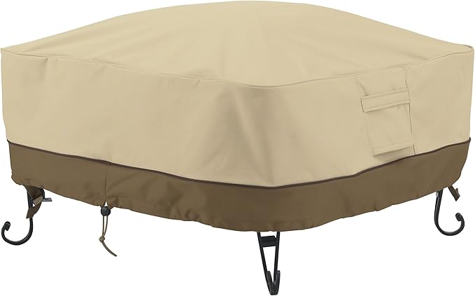 Classic Accessories Veranda Water-Resistant 30 Inch Square Fire Pit Cover, Patio Furniture Covers