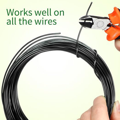 Mudder 5 Roll Aluminum Bonsai Training Wire Tree 160 Feet Total with Bonsai Wire Cutter Anodized Training for Holding Branches Small Trunks(1/1.5/2.0mm,Black)
