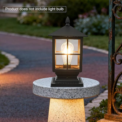 Outdoor Post Light, Modern Exterior Pillar Lantern, Dusk to Dawn Outdoor Lighting, Exterior Post Lantern Lamps for Garden Backyard Patio Lawn Driveway Porch