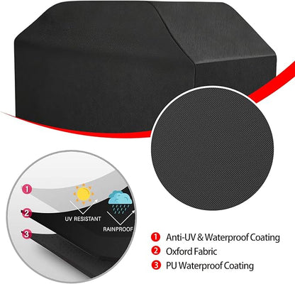 Griddle Cover, 36 Inch BBQ Gas Flat Top Grill Cover for Blackstone Grill, Waterproof, Anti-Uv, Rip-Proof, Fade Resistant Material, Outdoor Griddle Cover with Hook-and-Loop Straps, Black