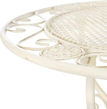SAFAVIEH PAT5028A Outdoor Collection Semly Pearl White 3-Piece Bistro Set