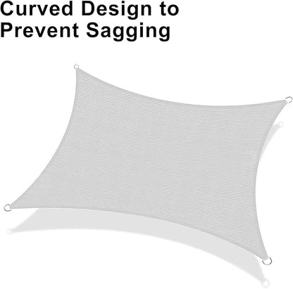 LOVE STORY 10' x 13' Silver Grey Sun Shade Sail Rectangle UV Block Shade Canopy Sunshade for Patio Garden Backyard (We Make Custom Size)