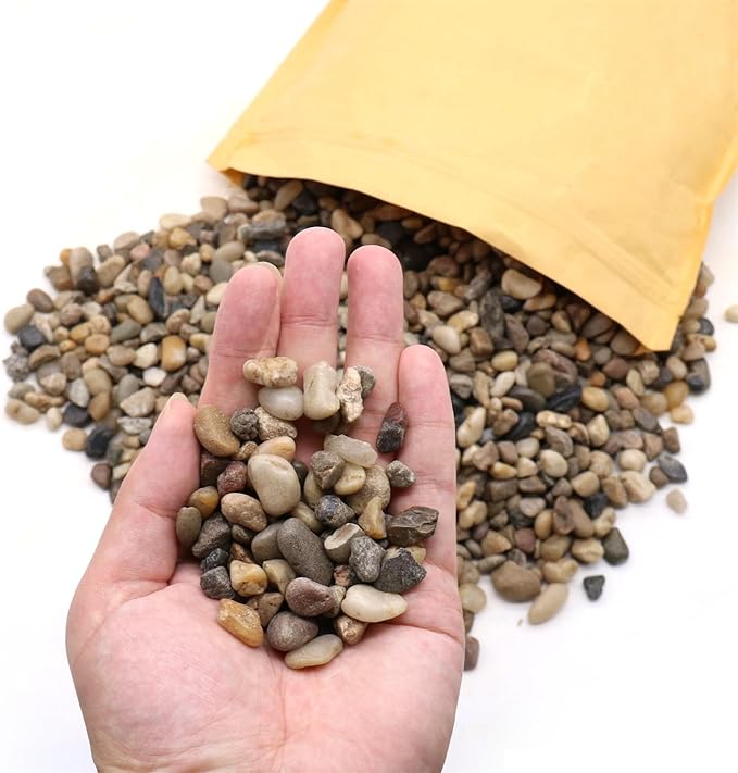 Rocks for Plants. Mixed Color Decorative Pebbles. 1/5 Inch 10 lbs. for Garden, Landscaping, Indoor, Vase fillers, Crafting, Succulents, pots, Plants (Mini, Mixed Color, 10)