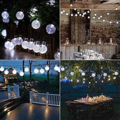 Toodour Solar String Lights Outdoor, 56ft 100 LED Globe String Light with 8 Mode, Waterproof Crystall Ball Lights Solar Patio Lights for Garden, Lawn, Patio, Gazebo, Yard, Outdoor Decor - Cool White