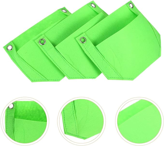 3pcs Hanging Strawberry Planter Bags Fabric Nursery Pouch Vertical Garden Grow Bags for Seedlings Balcony Patio Planting