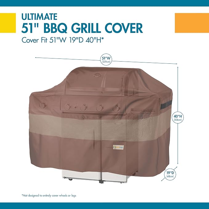 DUCKCOVERS® Ultimate Waterproof BBQ Grill Cover, 51 Inch, Grill Cover, Grill Cover for Outdoor Grill, BBQ Cover