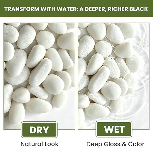 6 lbs Natural White River Rocks, 1-2 Inch Natural Polished Pebbles for Indoor Plants, Decorative Stones for Vase Filler, Aquarium, Succulent, and Outdoor Garden Landscaping