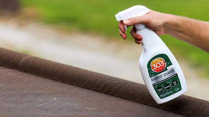 303 (30606) Products Fabric Guard - For Outdoor Fabrics - Restores Water Repellency To Factory New Levels - Repels Moisture - Prevents Stains - Safe For All Fabrics, 32 fl. oz., White
