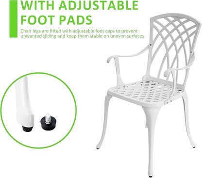 Patio Bistro Set, Bistro Set Outdoor 3 Piece, Cast Aluminum Patio Furniture Set, Garden Table Set, 1.97" Umbrella Hole