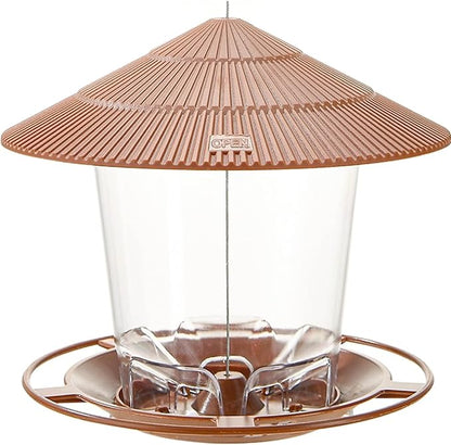Bird Feeder Outdoor Hanging for Wild Bird Seed, Brown