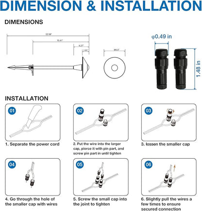Outdoor Path Lights Low Voltage 6 Pack, Wired Pathway Lights Bronze Compatible with Transformer, 3CCT LED, Premium Brass Finish Landscape Lighting for Yard Garden Walkway Patio Decor
