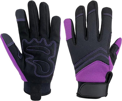 Synthetic Leather Spandex Mechanic Thorn Proof & Puncture Resistant Working Gloves for Men and Women, Safety Work and Gardening, Touchscreen Support