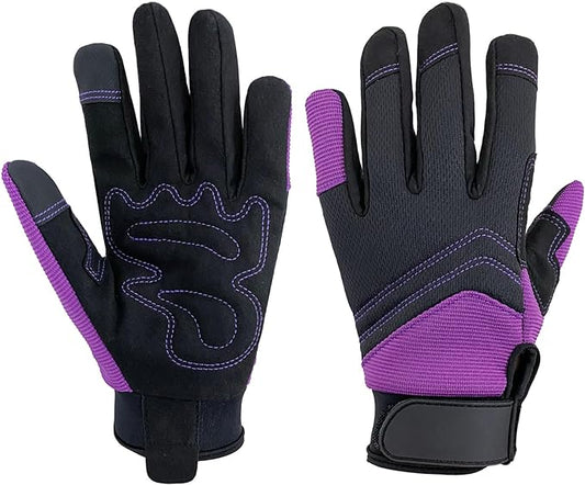 Synthetic Leather Spandex Mechanic Thorn Proof & Puncture Resistant Working Gloves for Men and Women, Safety Work and Gardening, Touchscreen Support