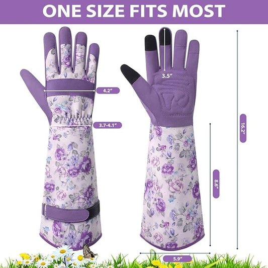 Trifabricy Gardening Gloves for Women - Long Garden Gloves with Grip Breathable, Thorn-Proof Puncture-Resistant Work Gloves