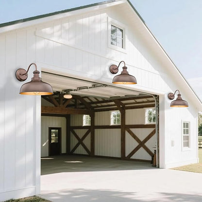 Outdoor Farmhouse Barn Light, Outside Wall Sconce, Weather Resistant Anti-Rust Farmhouse Exterior Wall Light, Outdoor Lantern Lamp for Porch, Garage, Patio, Entryway(Oil-Rubbed Bronze, 6 Pack)