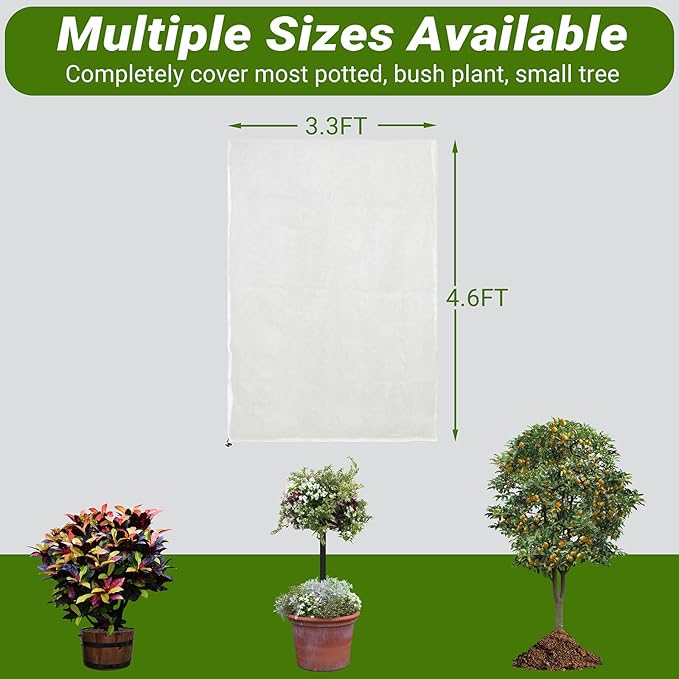 2 Pack Bird Netting for Fruit Trees with Zipper & Drawstring – 3.3x4.6FT Garden Plant Covers, Reusable Protection for Blueberry Bushes, Tomato Plants, Cherry Trees – Blocks Birds, Cicadas & Pests