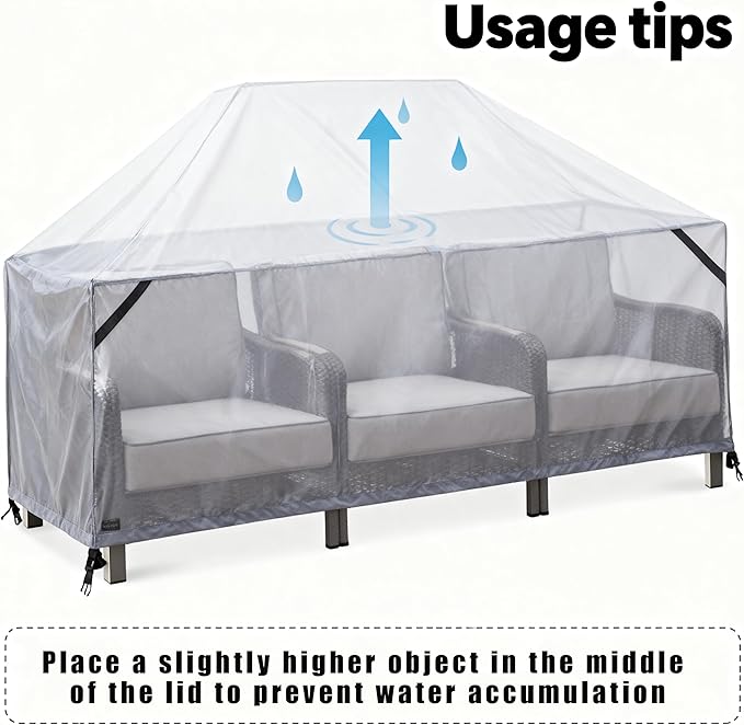 Rectangular Patio Table Cover - 600D Tough Canvas Heavy-Duty Waterproof Outdoor Dining Table and Chairs General Purpose Furniture Cover (DarkGrey, 86.6''x57.5''x27.6''-No zipper)