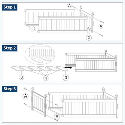 Large Wooden Raised Garden Bed 43.5" l x 16" w x 14" h, Outdoor Rectangular Planter Box for Vegetables, Flowers, Herbs, Yard, Patio, Backyard & Greenhouse, Elevated Horticulture Wood Garden Planter
